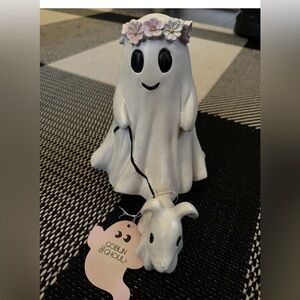 Viral Goblin And Ghoul Walking Ghost Dog With Flower Crown Halloween